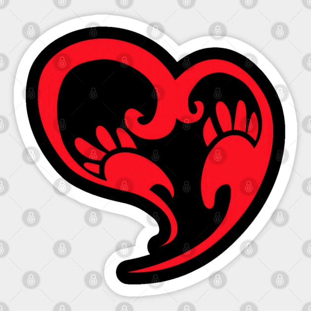 Red Heart Silhouette Sticker by TooplesArt